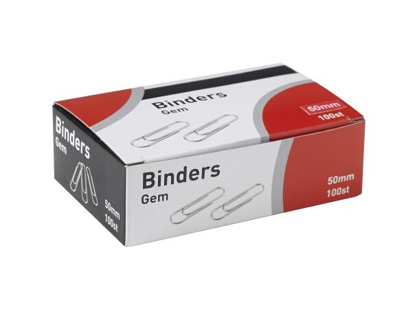 Binders GEM sølv 50 mm (100 stk) 